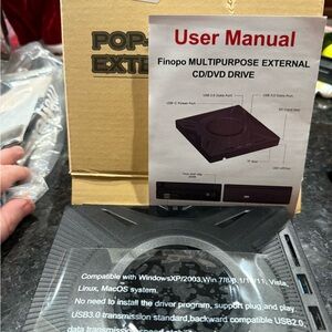 Black Multipurpose External CD/DVD Drive NEW IN BOX
